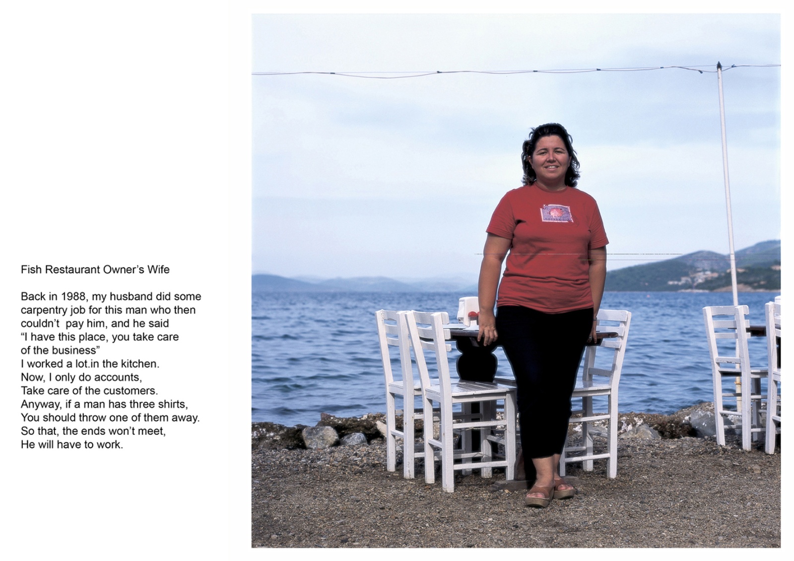 A book project about Bodrum Town - C type Prints with interview subtitles 80 x 100 cm
