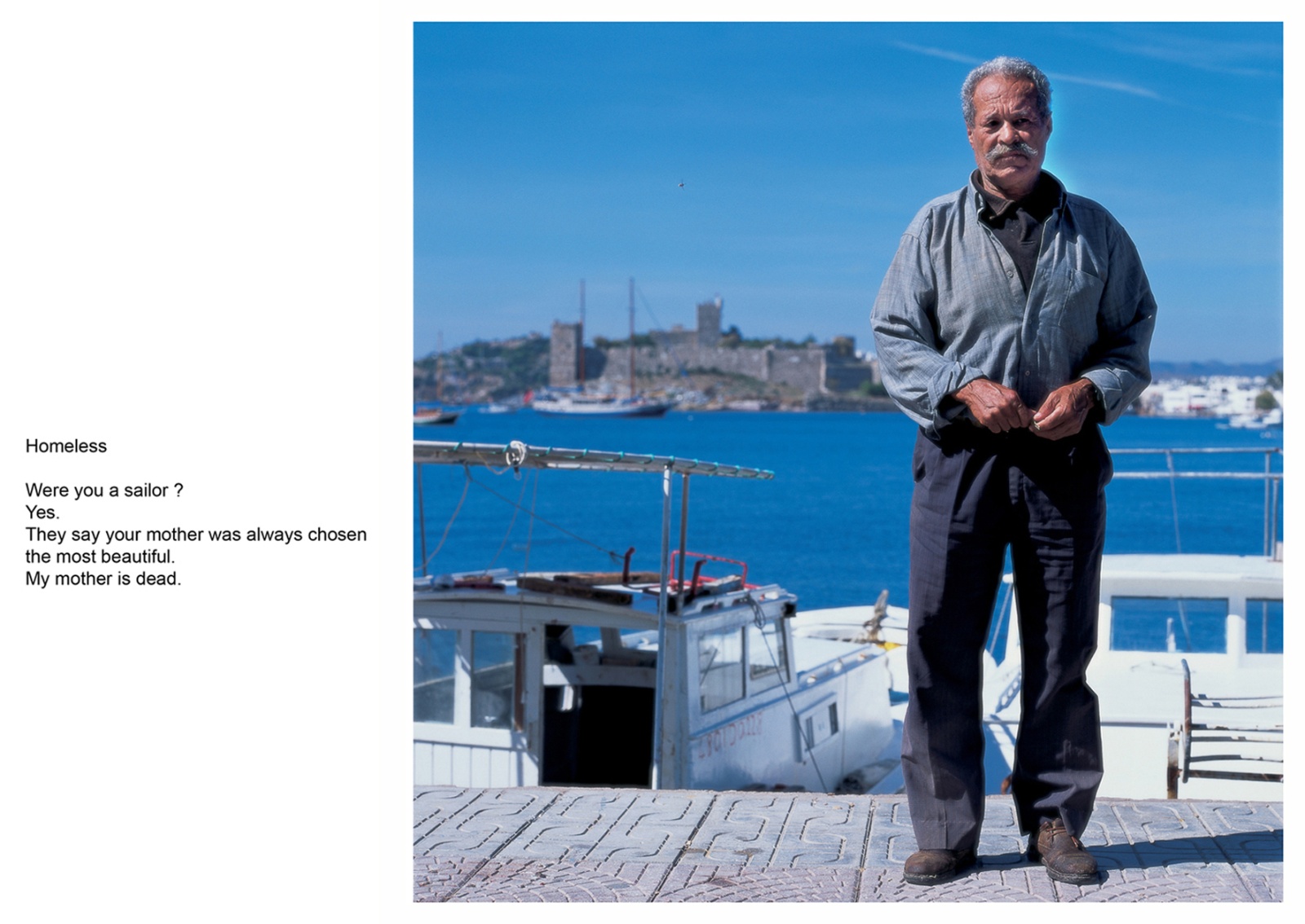 A book project about Bodrum Town - C type Prints with interview subtitles 80 x 100 cm