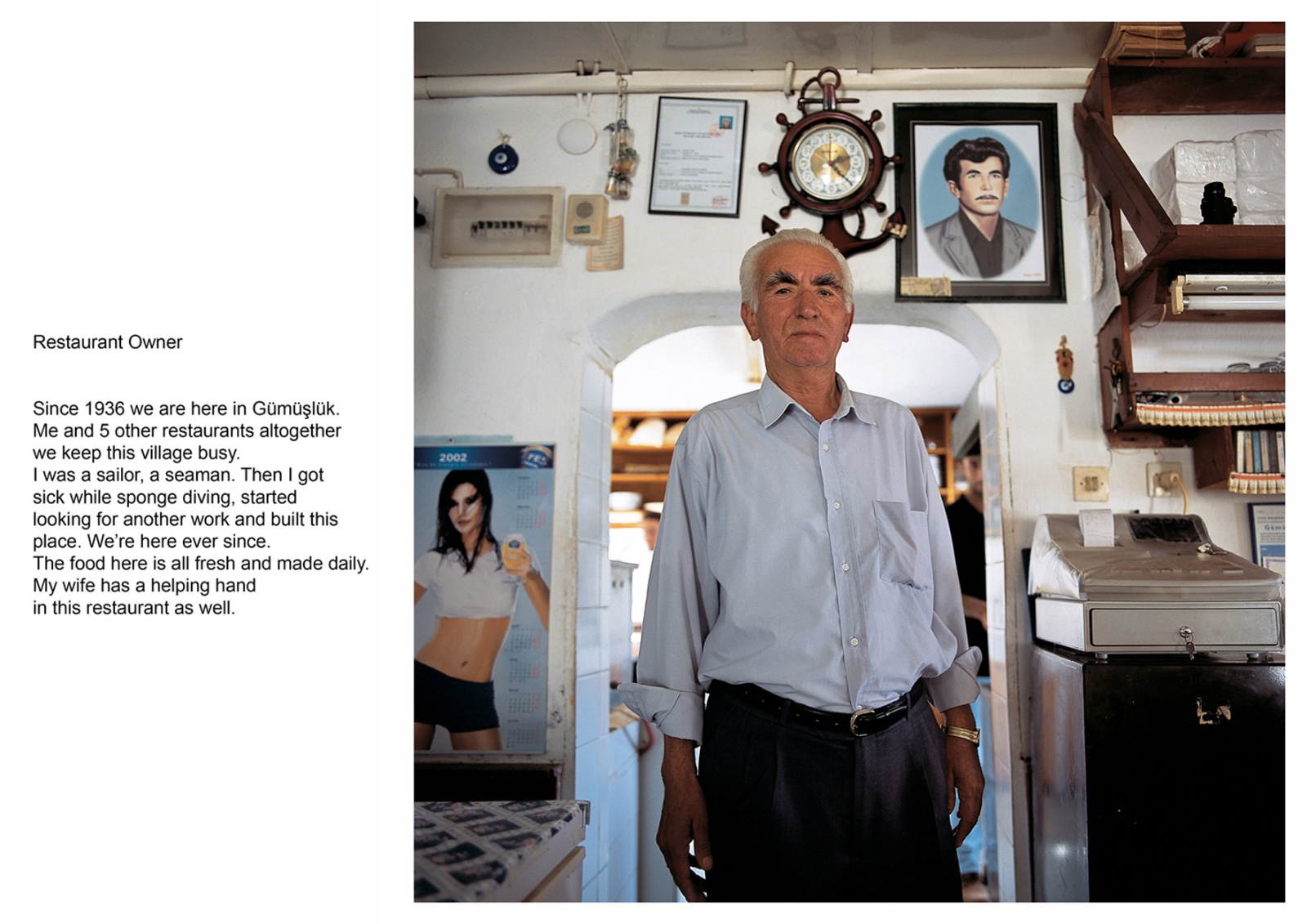 A book project about Bodrum Town - C type Prints with interview subtitles 80 x 100 cm