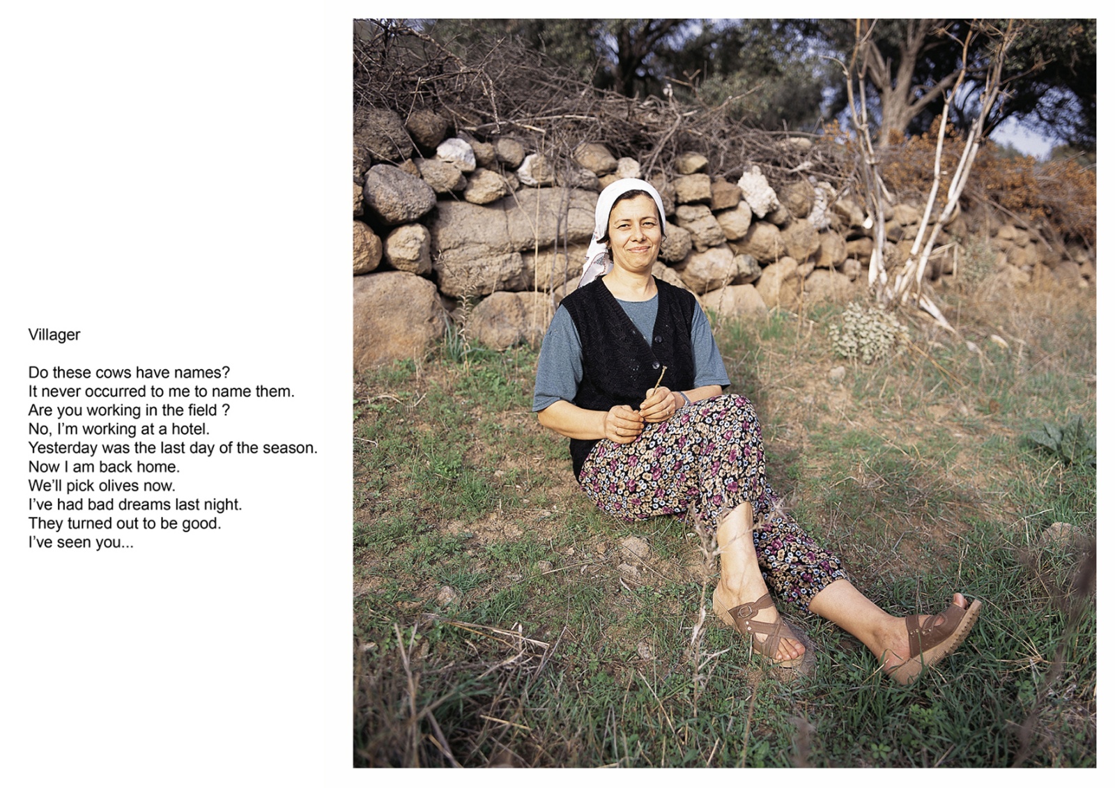 A book project about Bodrum Town - C type Prints with interview subtitles 80 x 100 cm