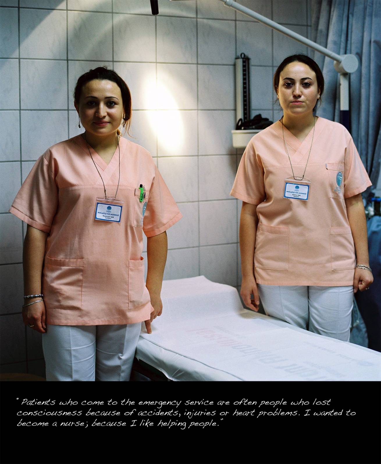 A book project of Interviews with Women - Pigment Prints with interview subtitles 80 x 100 cm