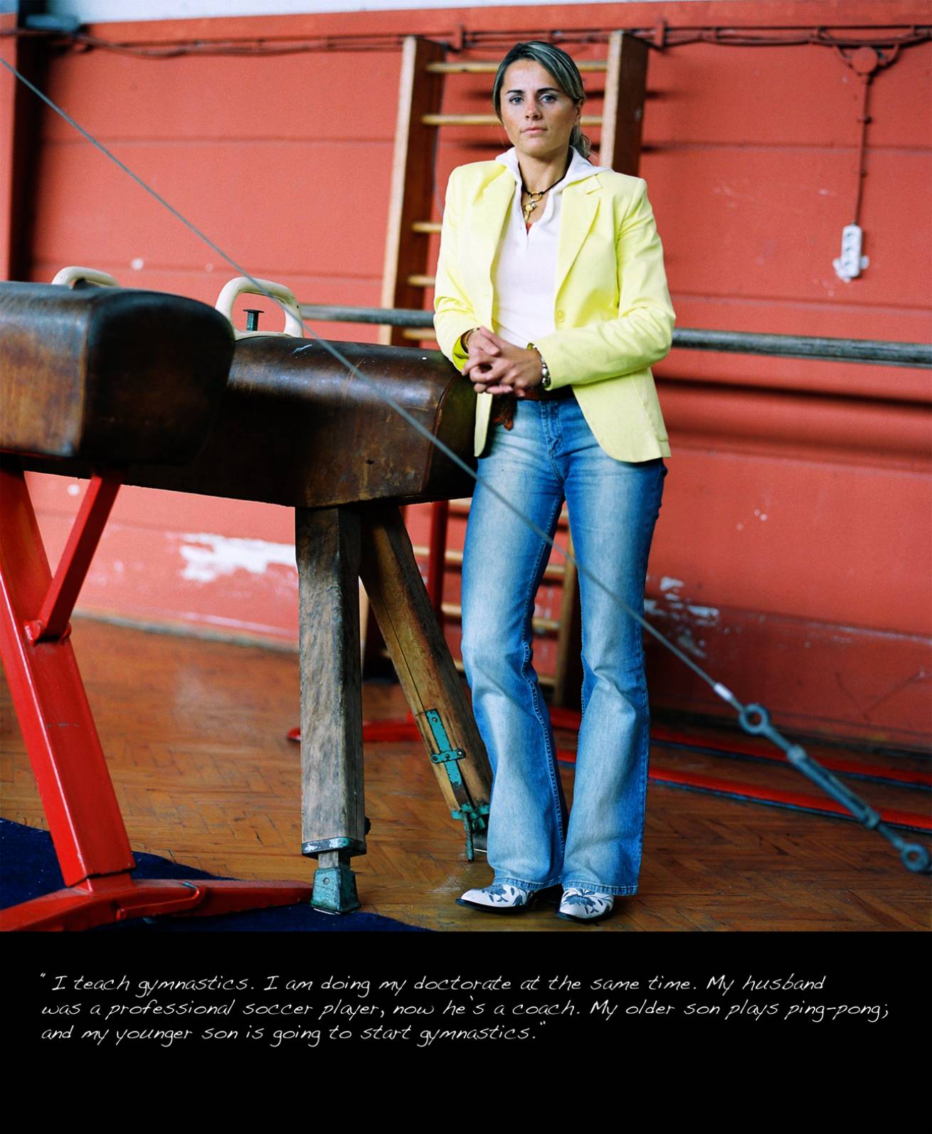 A book project of Interviews with Women - Pigment Prints with interview subtitles 80 x 100 cm