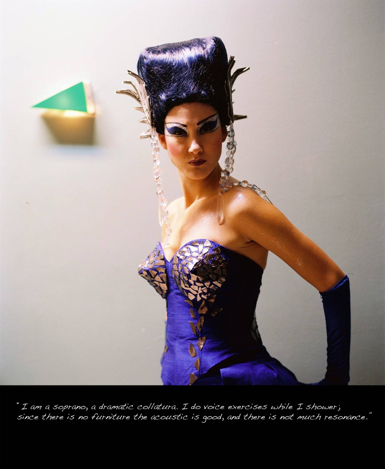 A book project of Interviews with Women - Pigment Prints with interview subtitles 80 x 100 cm