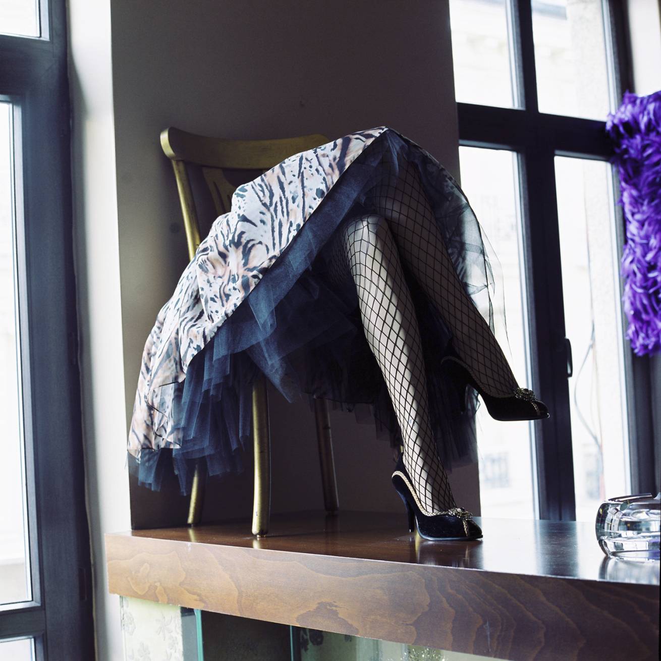 A book project of Interviews with Women - Pigment Prints with interview subtitles 80 x 100 cm