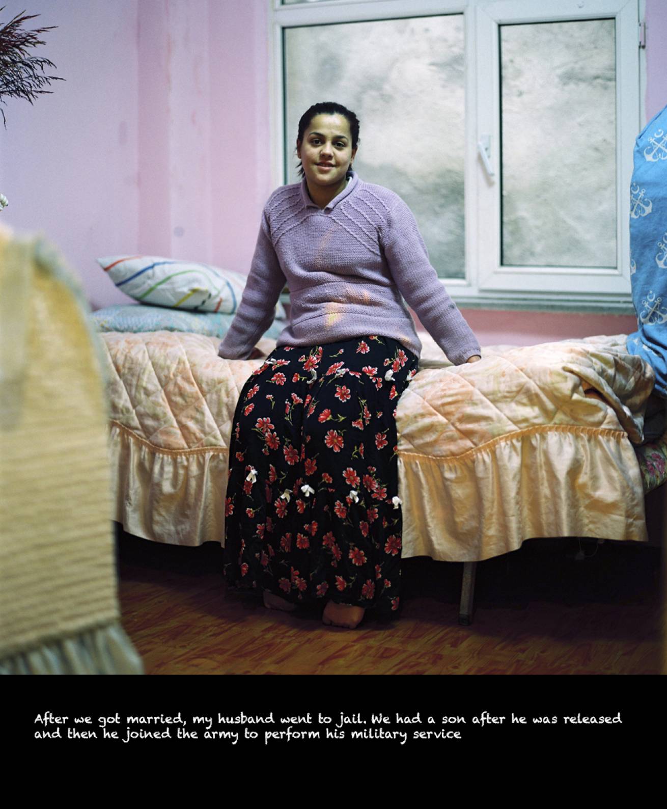 A book project of Interviews with Women - Pigment Prints with interview subtitles 80 x 100 cm