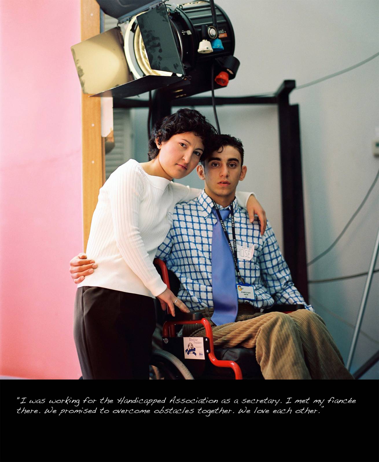 A book project of Interviews with Women - Pigment Prints with interview subtitles 80 x 100 cm