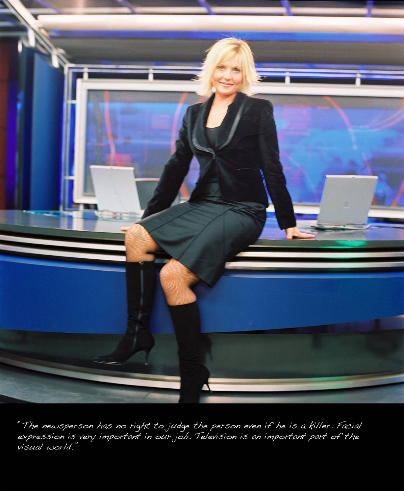 A book project of Interviews with Women - Pigment Prints with interview subtitles 80 x 100 cm