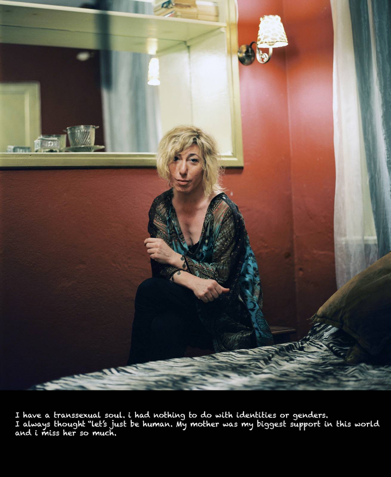 A book project of Interviews with Women - Pigment Prints with interview subtitles 80 x 100 cm