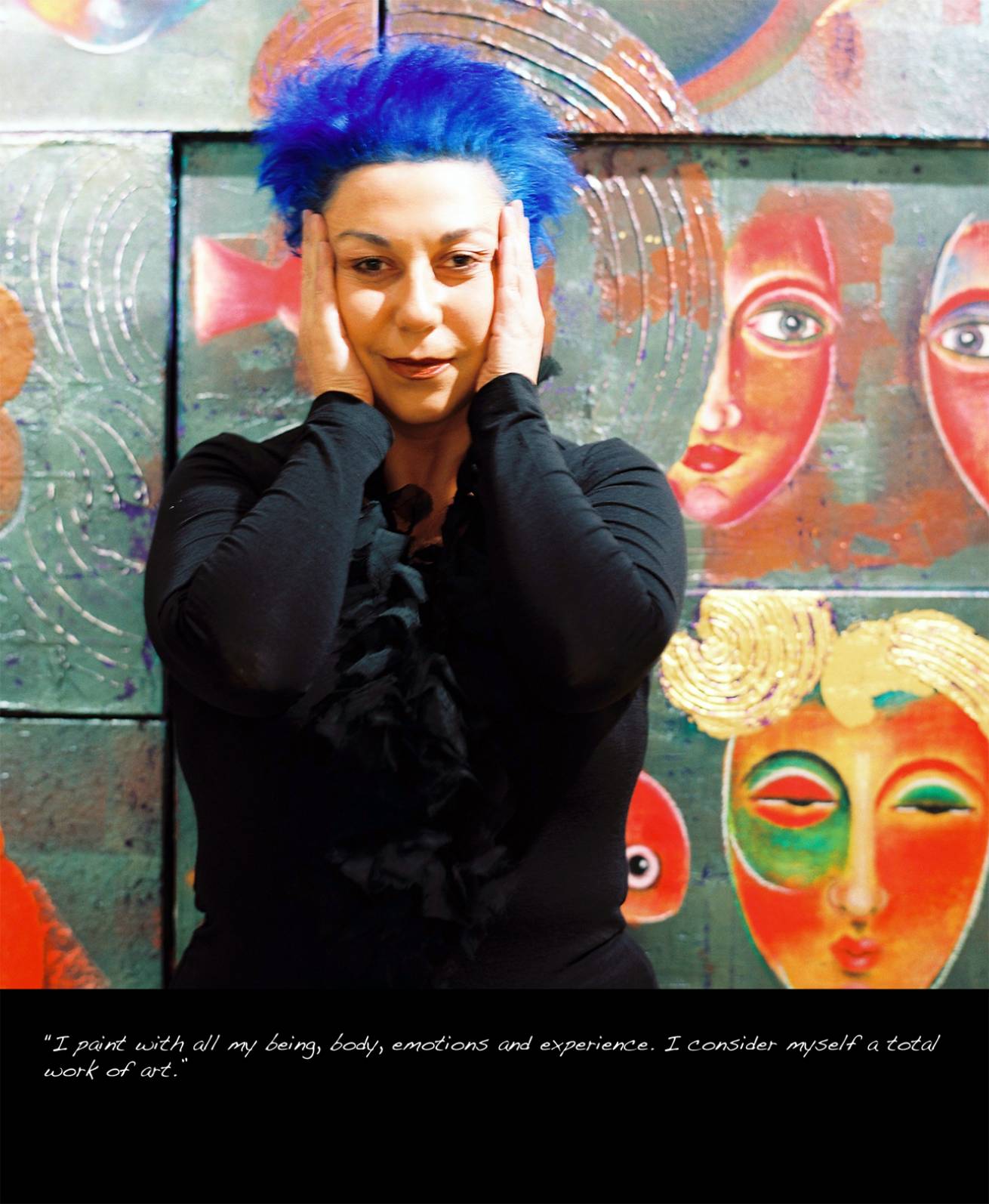 A book project of Interviews with Women - Pigment Prints with interview subtitles 80 x 100 cm