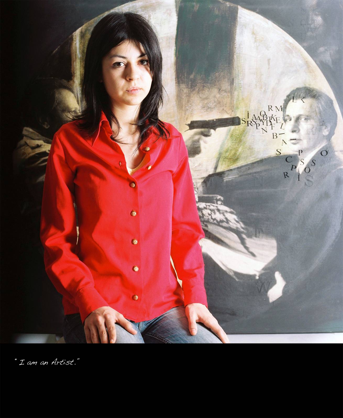 A book project of Interviews with Women - Pigment Prints with interview subtitles 80 x 100 cm