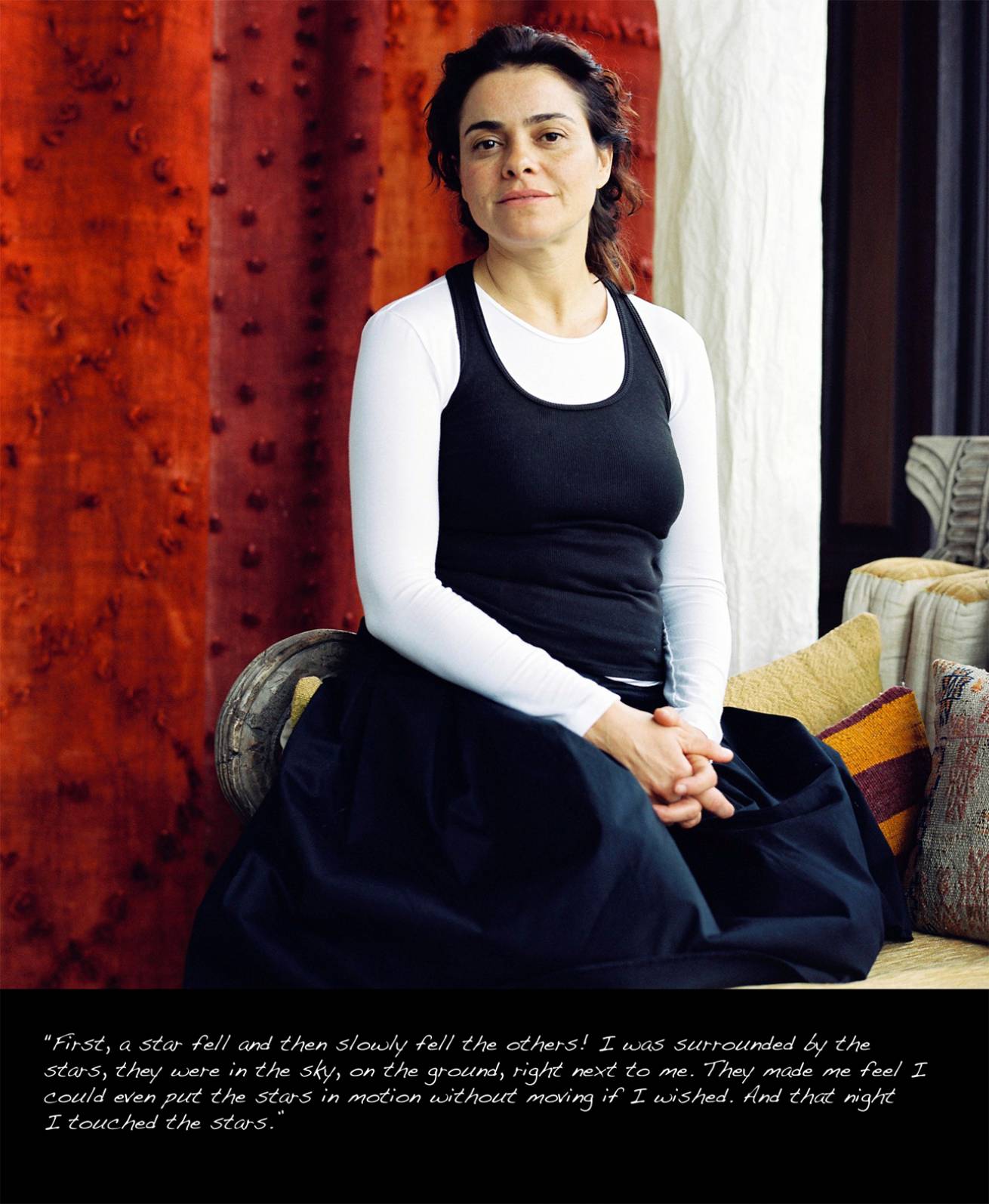 A book project of Interviews with Women - Pigment Prints with interview subtitles 80 x 100 cm