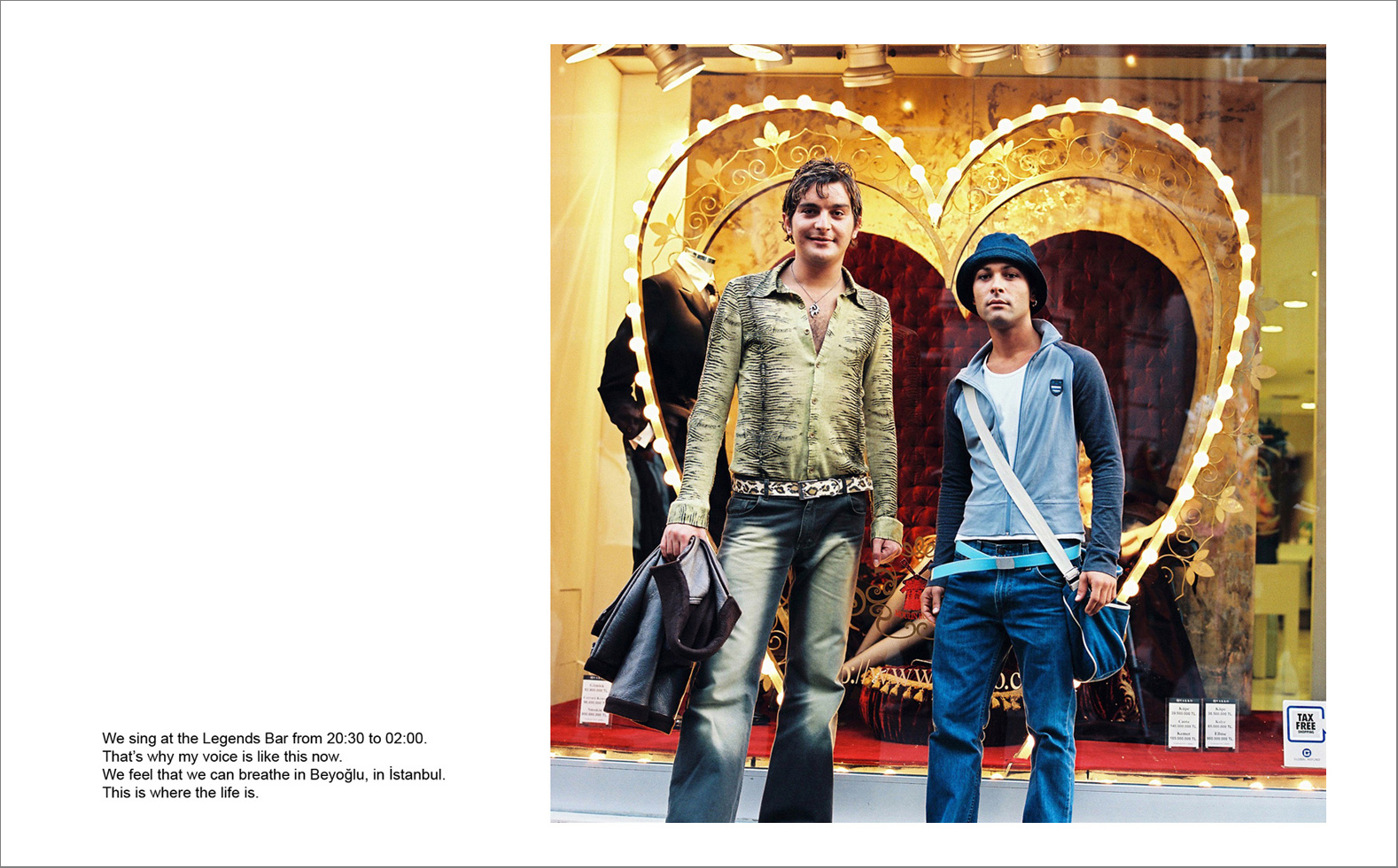 Photographs with the interview subtitles in Pera (Beyoglu) in Istanbul 80 x 100 cm