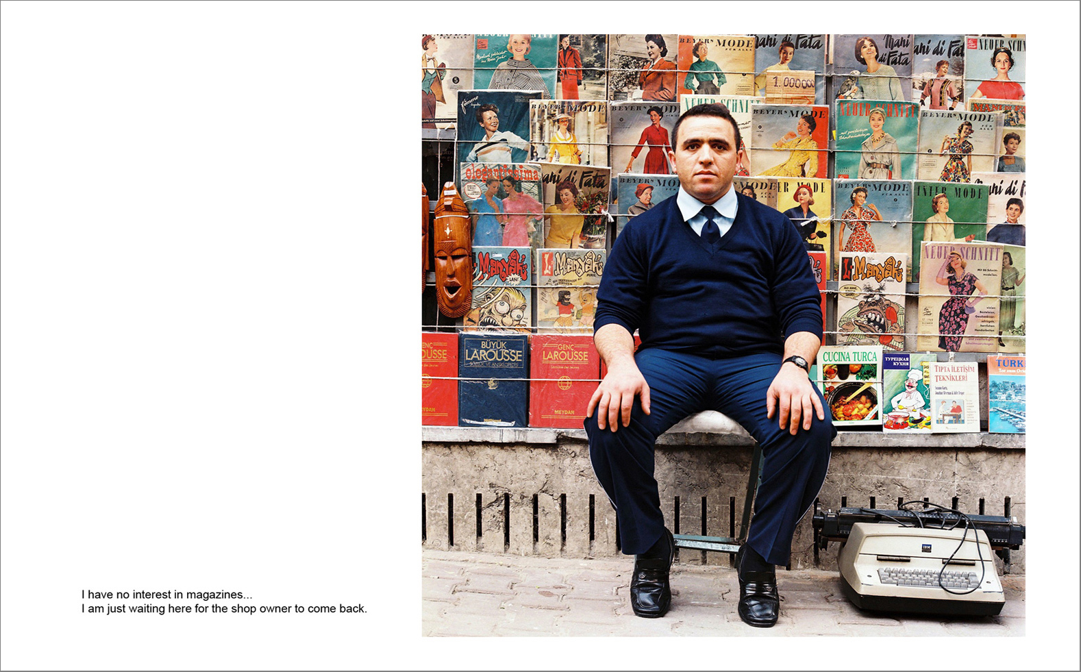Photographs with the interview subtitles in Pera (Beyoglu) in Istanbul 80 x 100 cm