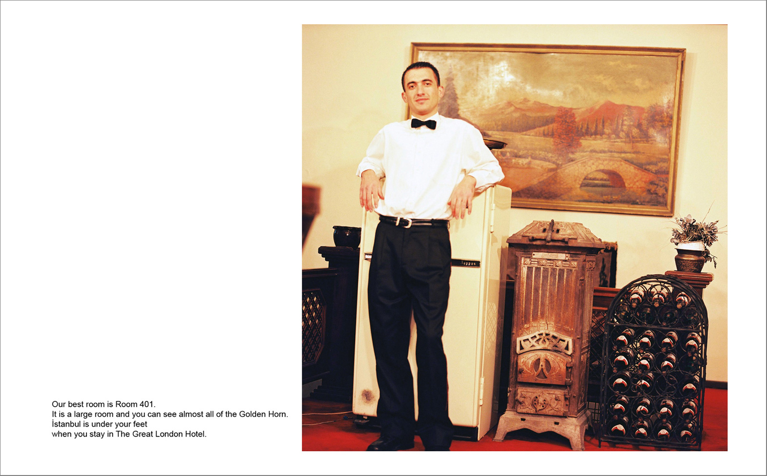 Photographs with the interview subtitles in Pera (Beyoglu) in Istanbul 80 x 100 cm