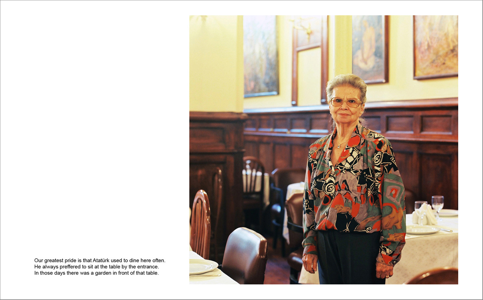 Photographs with the interview subtitles in Pera (Beyoglu) in Istanbul 80 x 100 cm