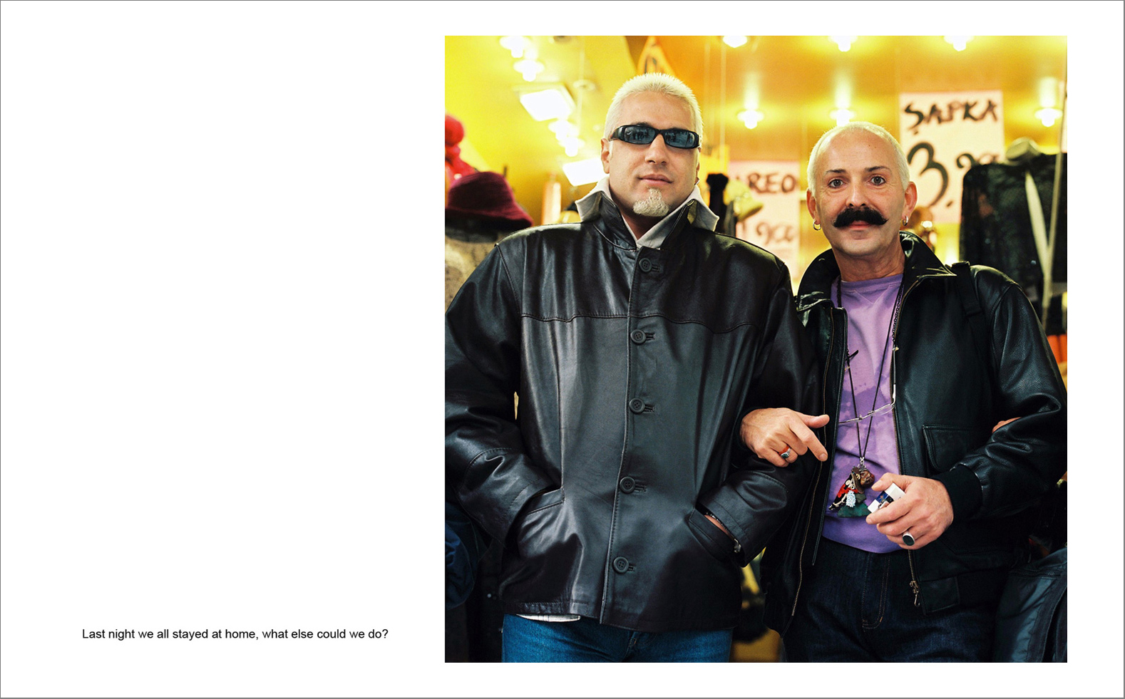Photographs with the interview subtitles in Pera (Beyoglu) in Istanbul 80 x 100 cm