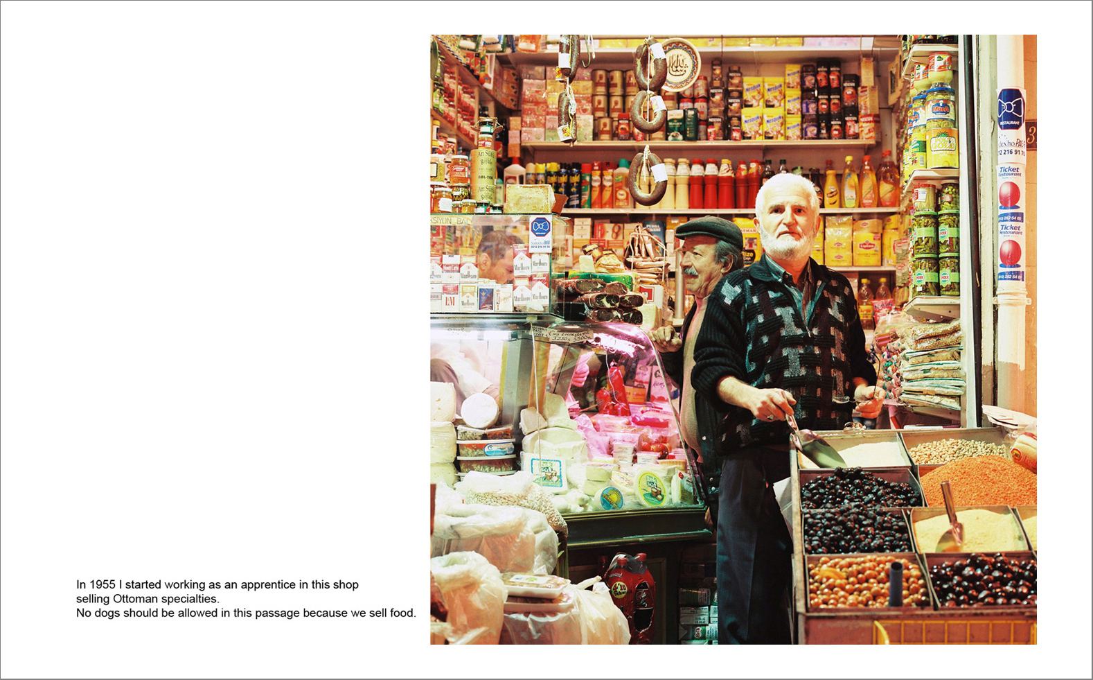 Photographs with the interview subtitles in Pera (Beyoglu) in Istanbul 80 x 100 cm
