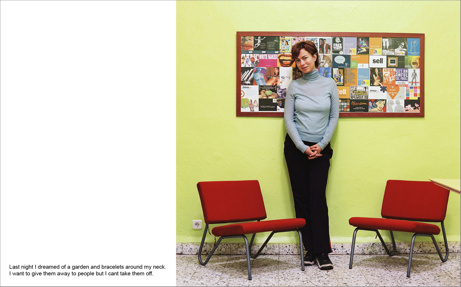 Photographs with the interview subtitles in Pera (Beyoglu) in Istanbul 80 x 100 cm